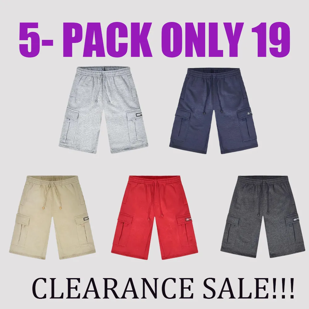 Baggy Fit Men’s Fleece Shorts with Functional Cargo Pockets