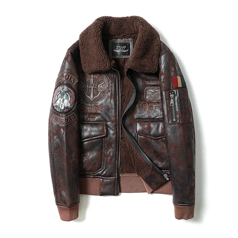 The Flying Tigers Men's Sheepskin Bomber Jacket Luc. 104