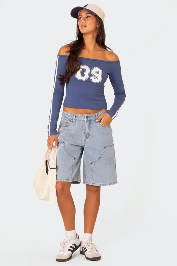 90'S Off Shoulder Long Sleeve T Shirt