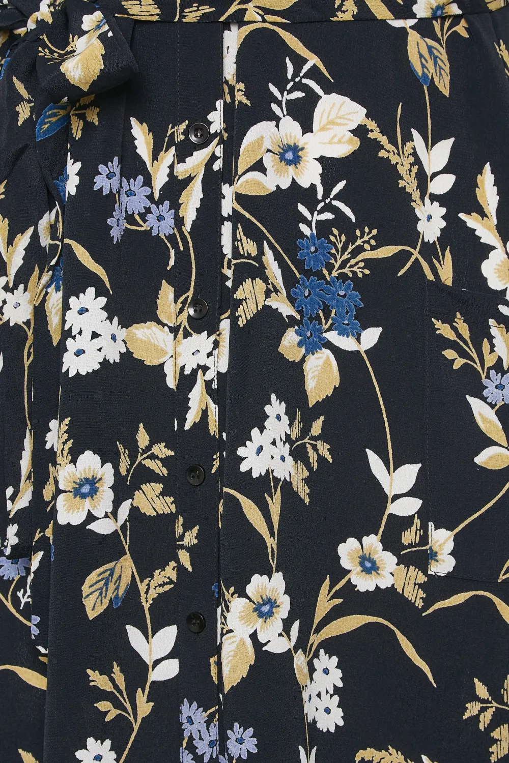 YOURS Curve Black Floral Shirt Dress