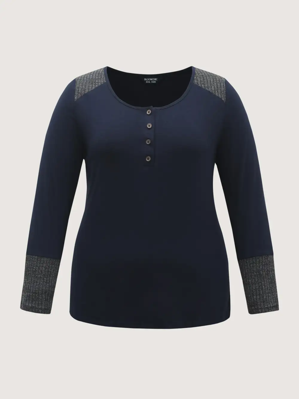 Supersoft Ribbed Button Neckline Fitted T-Shirt