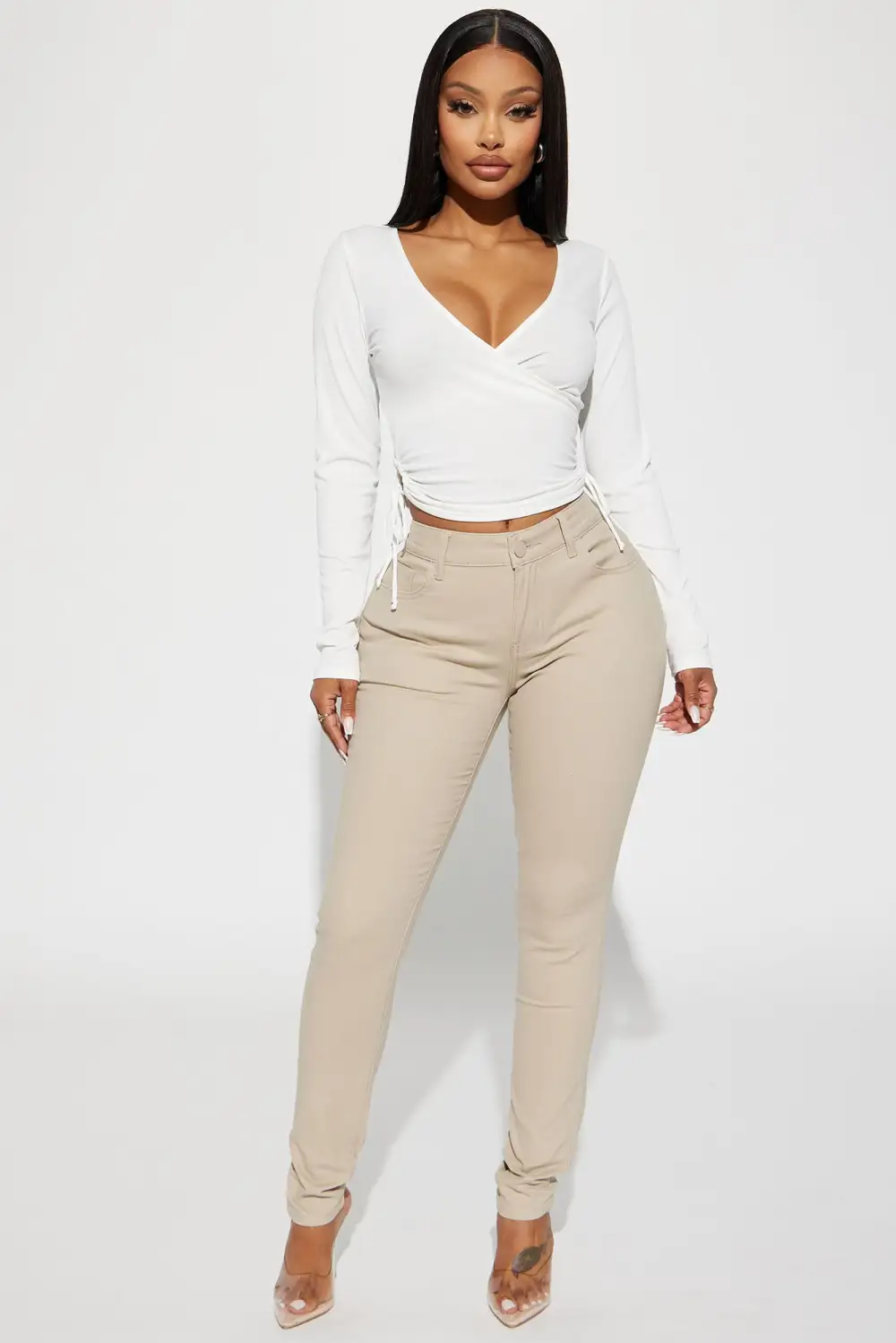 Shyann Surplice Top - Off White