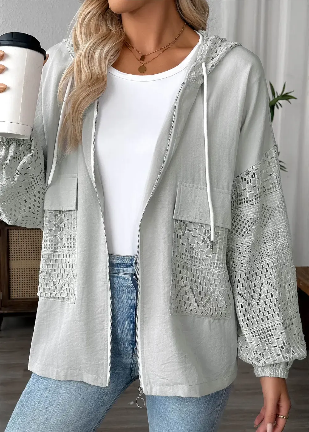 Light Grey Marl Long Sleeve Hoodie