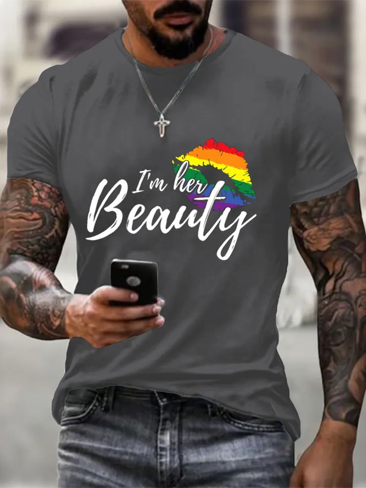 Men'S T-Shirt I'm Her Beauty Couple For Lesbians LGBT Gift T Shirt