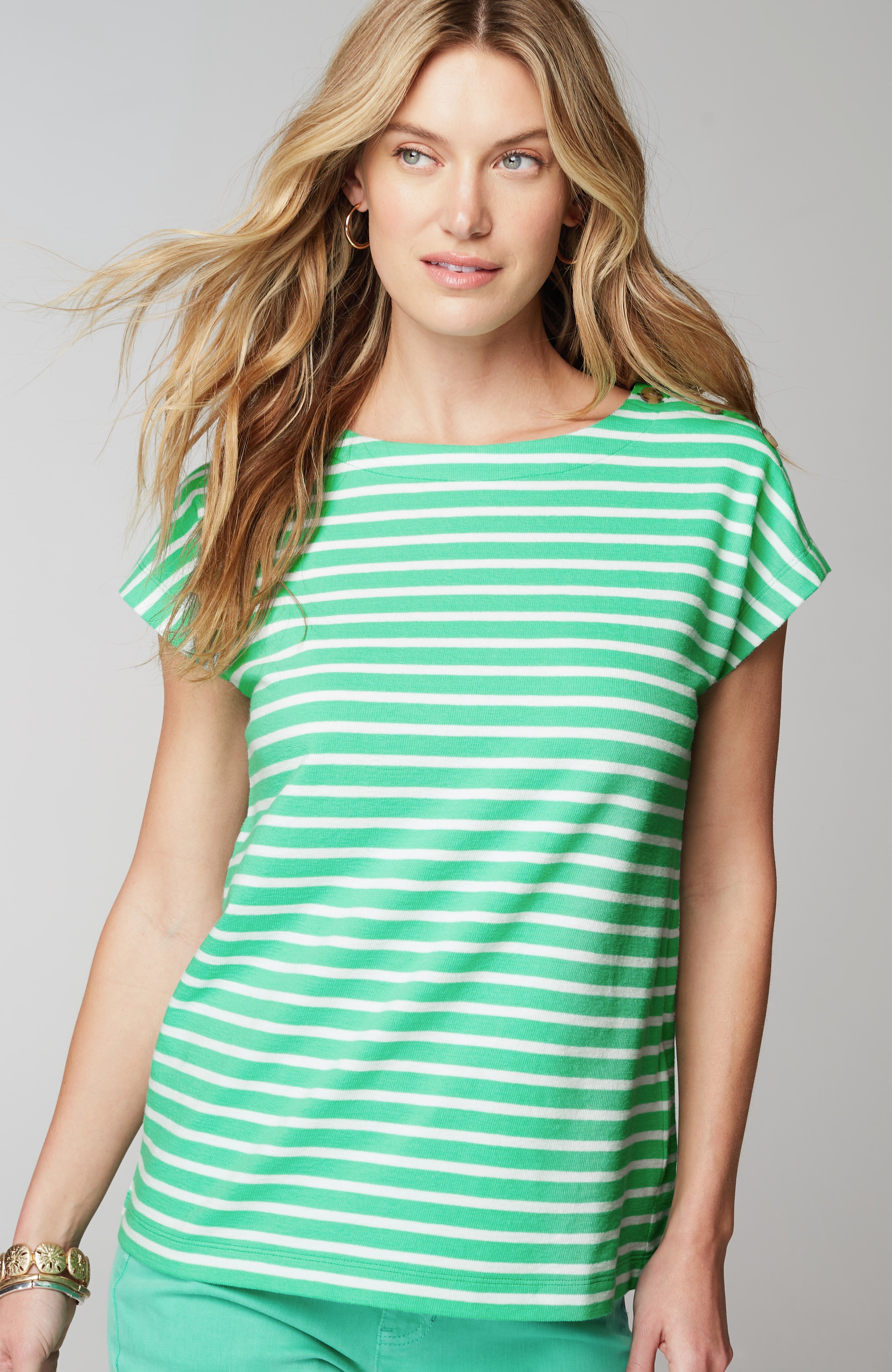 Button-Shoulder Top
