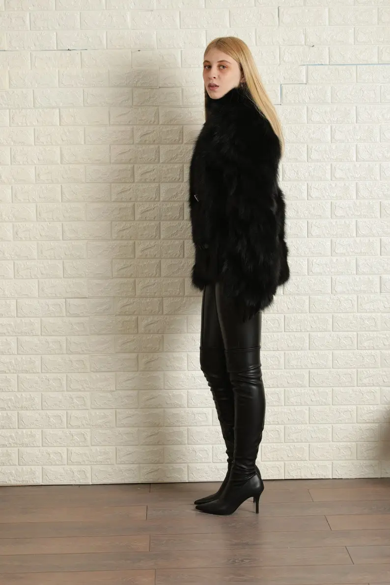 Black Fox Fur Jacket