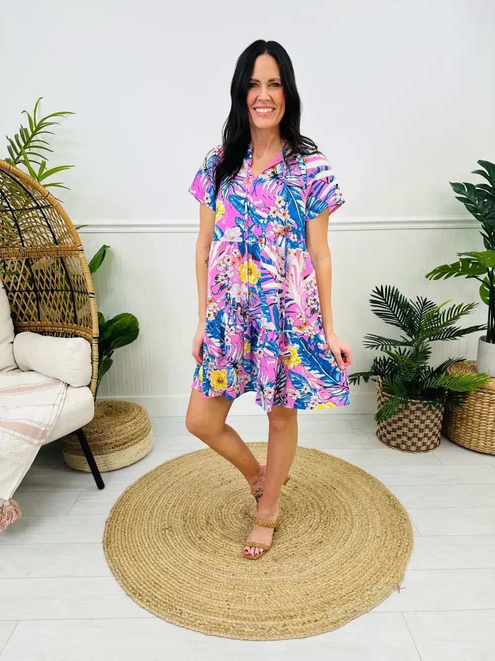 Bali Breeze Dress In Pink Combo