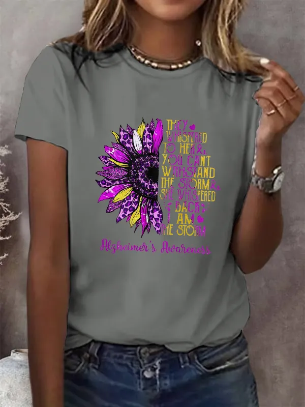 Sunflower I Am The Storm Alzheimer'S Awareness T-Shirt