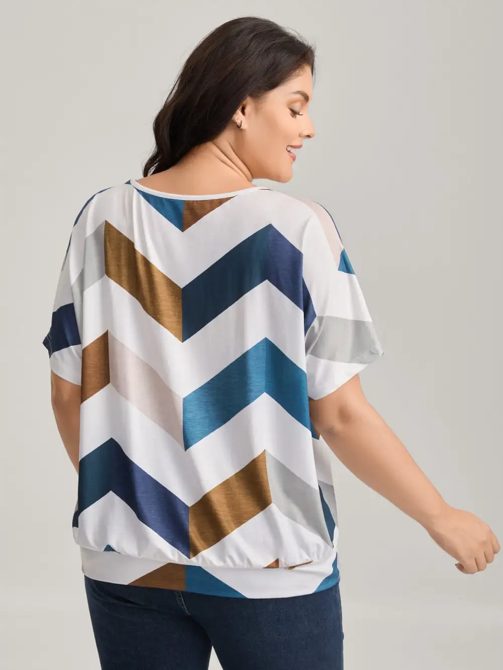 Color Block Wavy Print T-Shirt