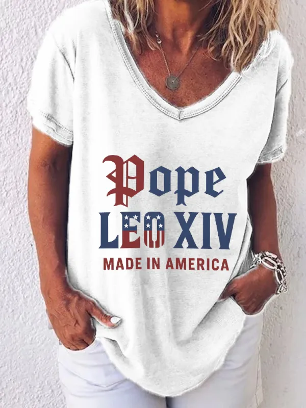 Women'S Pope Leo Xiv  Made In America Round-Neck Short-Sleeved T-Shirt