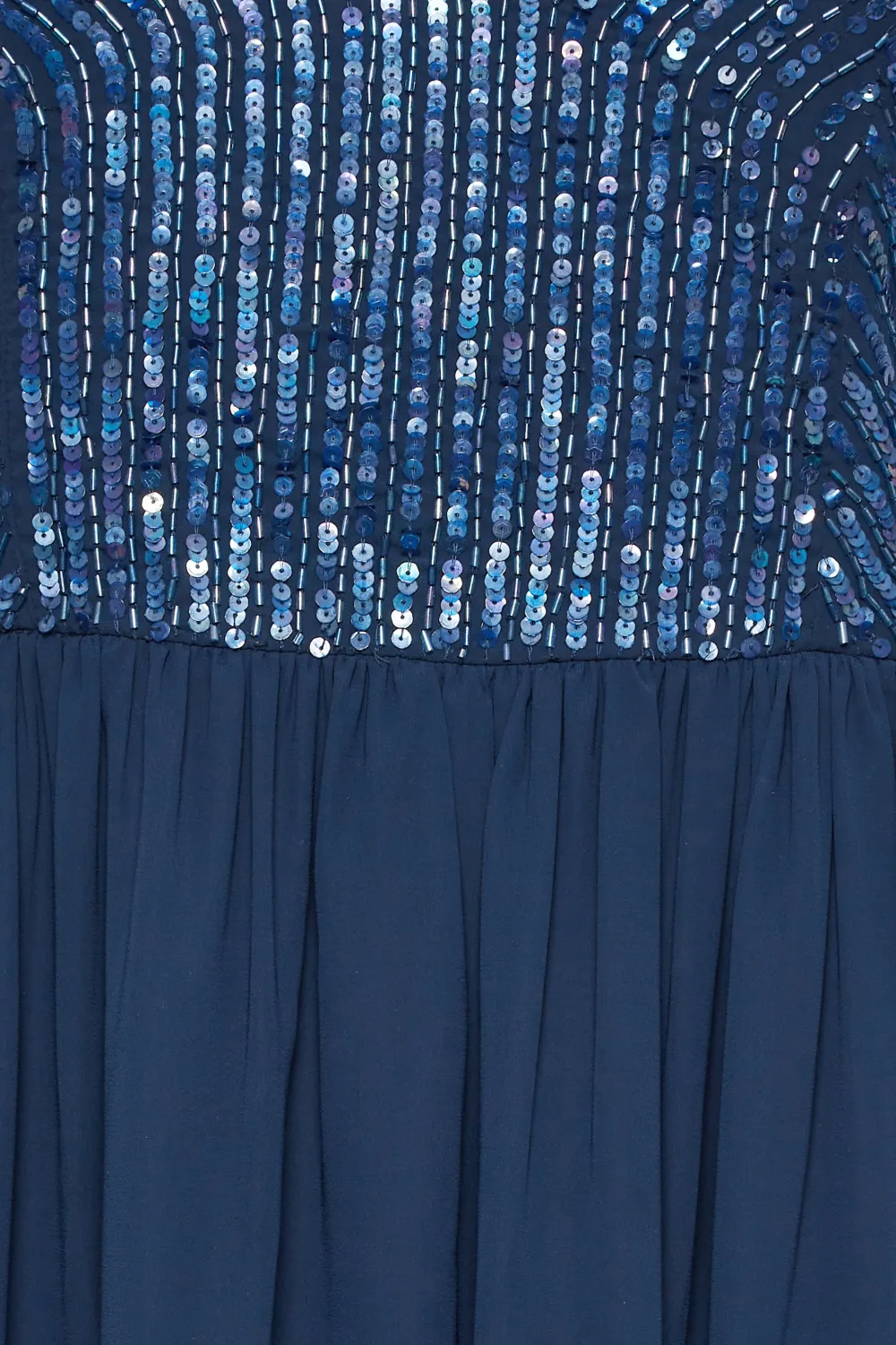 LUXE Curve Navy Blue Sequin Embellished Sleeveless Maxi Dress