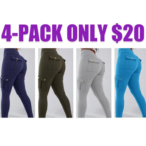 Women's High-Waist Butt-Lifting Cargo Leggings