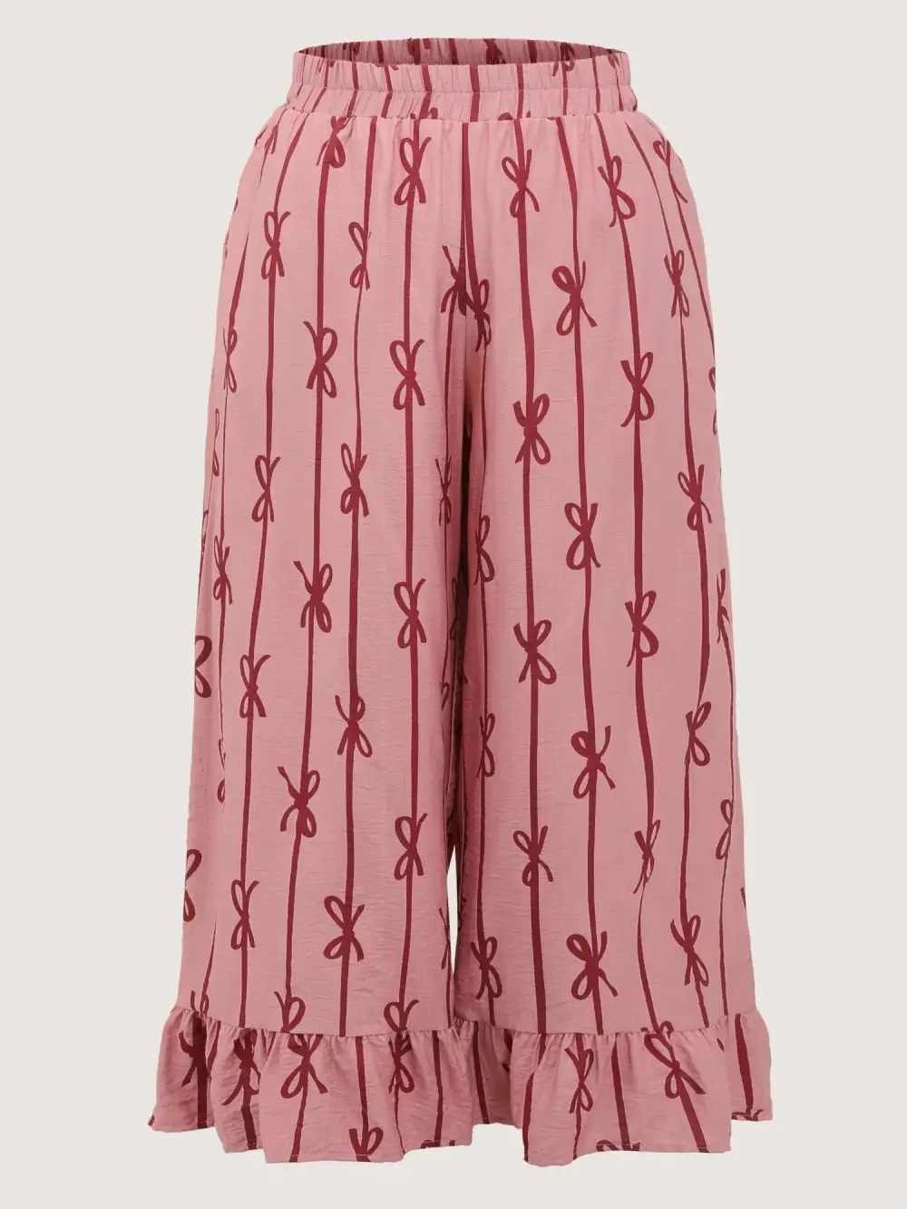 Bowknot Stripes Wide-Leg Lounge Bottoms