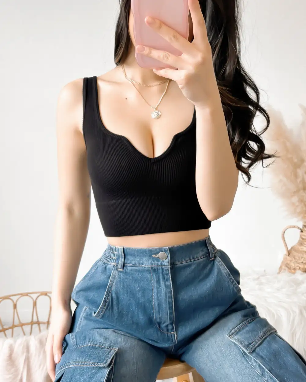 HARPER RIBBED TANK TOP (COPPER)