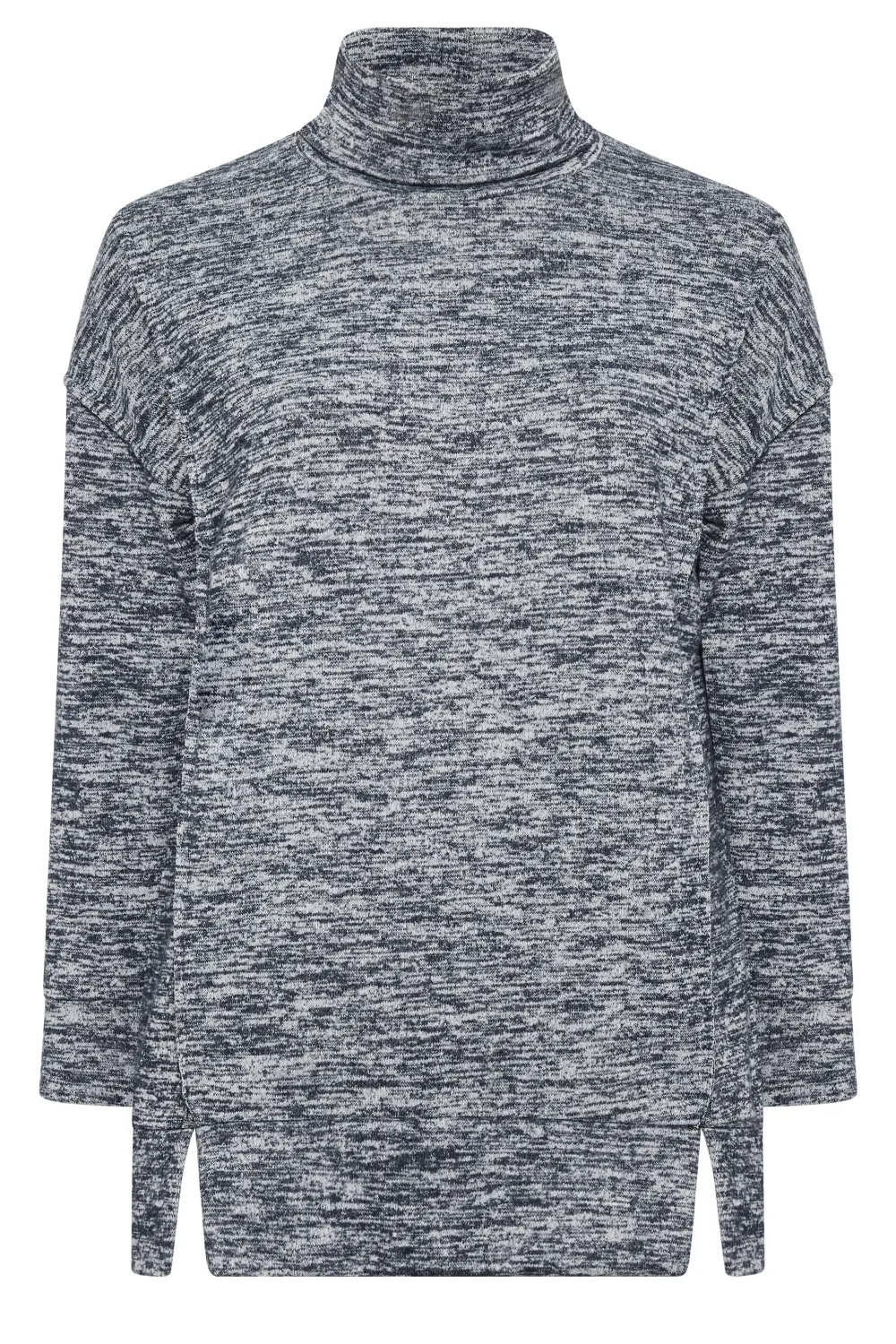 YOURS LUXURY Curve Grey Soft Touch Turtle Neck Jumper