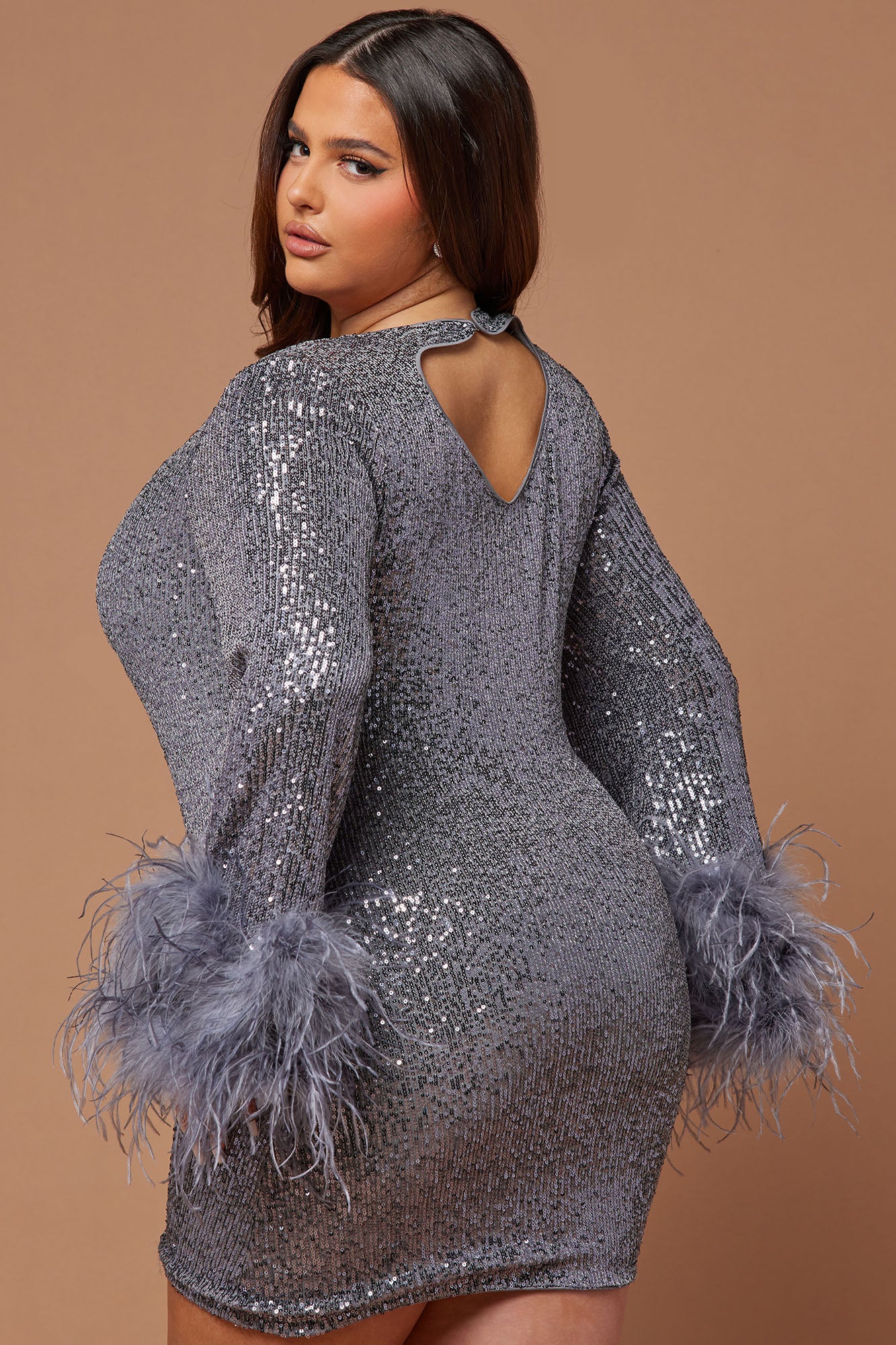 Mirabelle Sequin Mini Dress - Grey