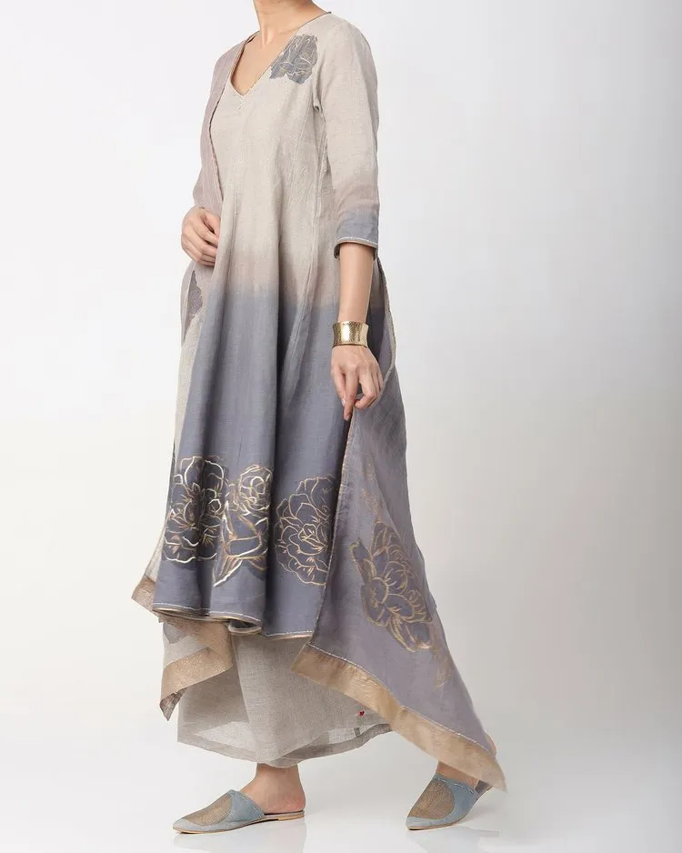 Casual Gradient Cotton Linen Suit