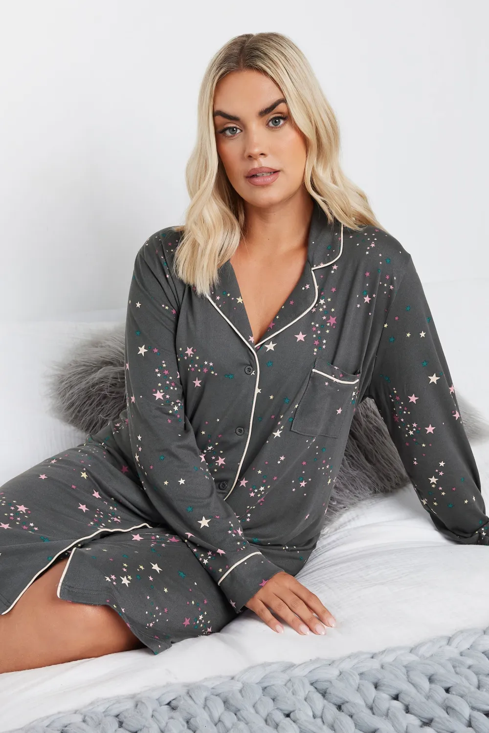 YOURS Curve Red Check Print Soft Touch Nightshirt