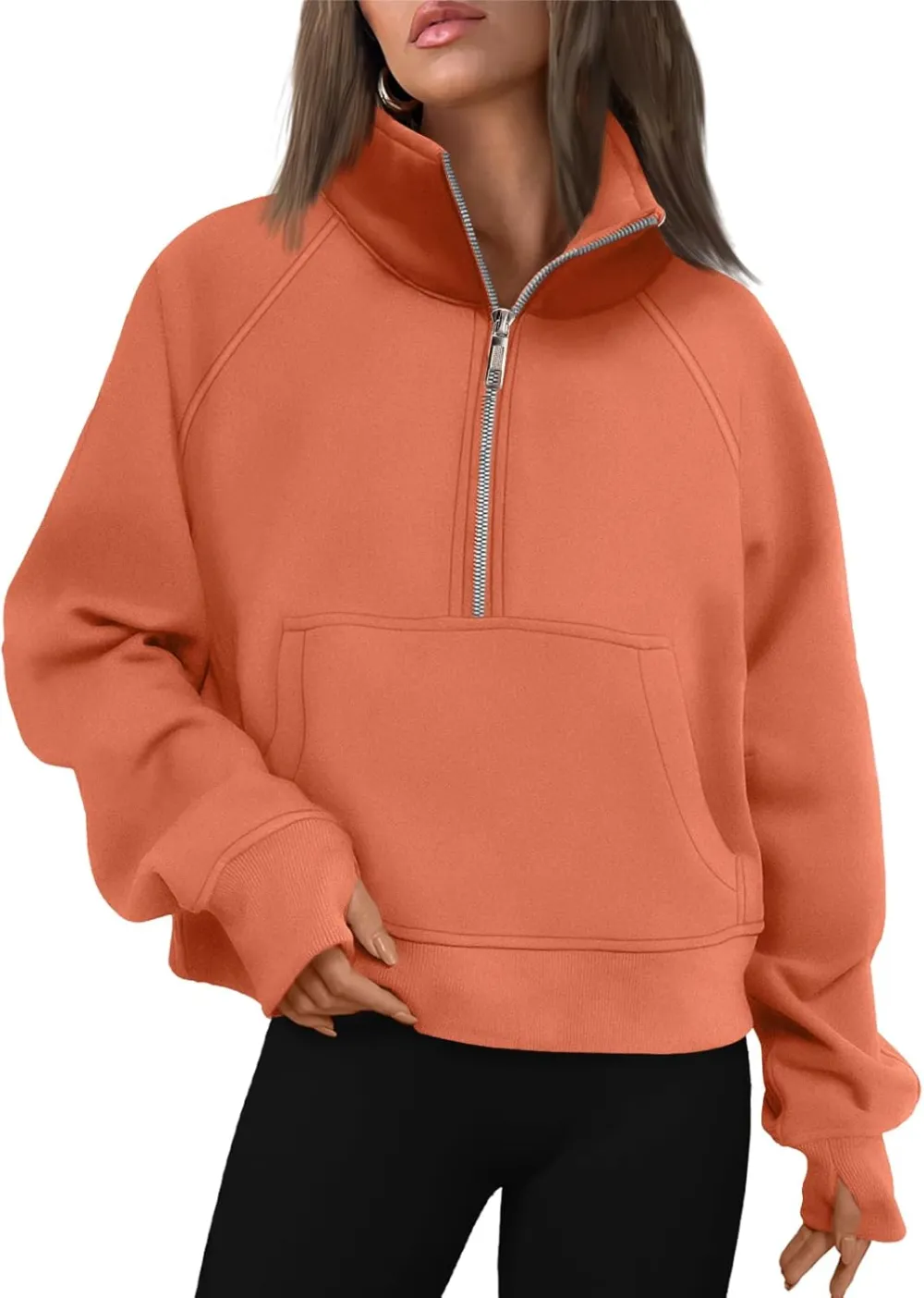 AUTOMET Womens Sweatshirts Half Zip Cropped Pullover Fleece Quarter Zipper Hoodies 2025 Fall Fashion Outfits Clothes