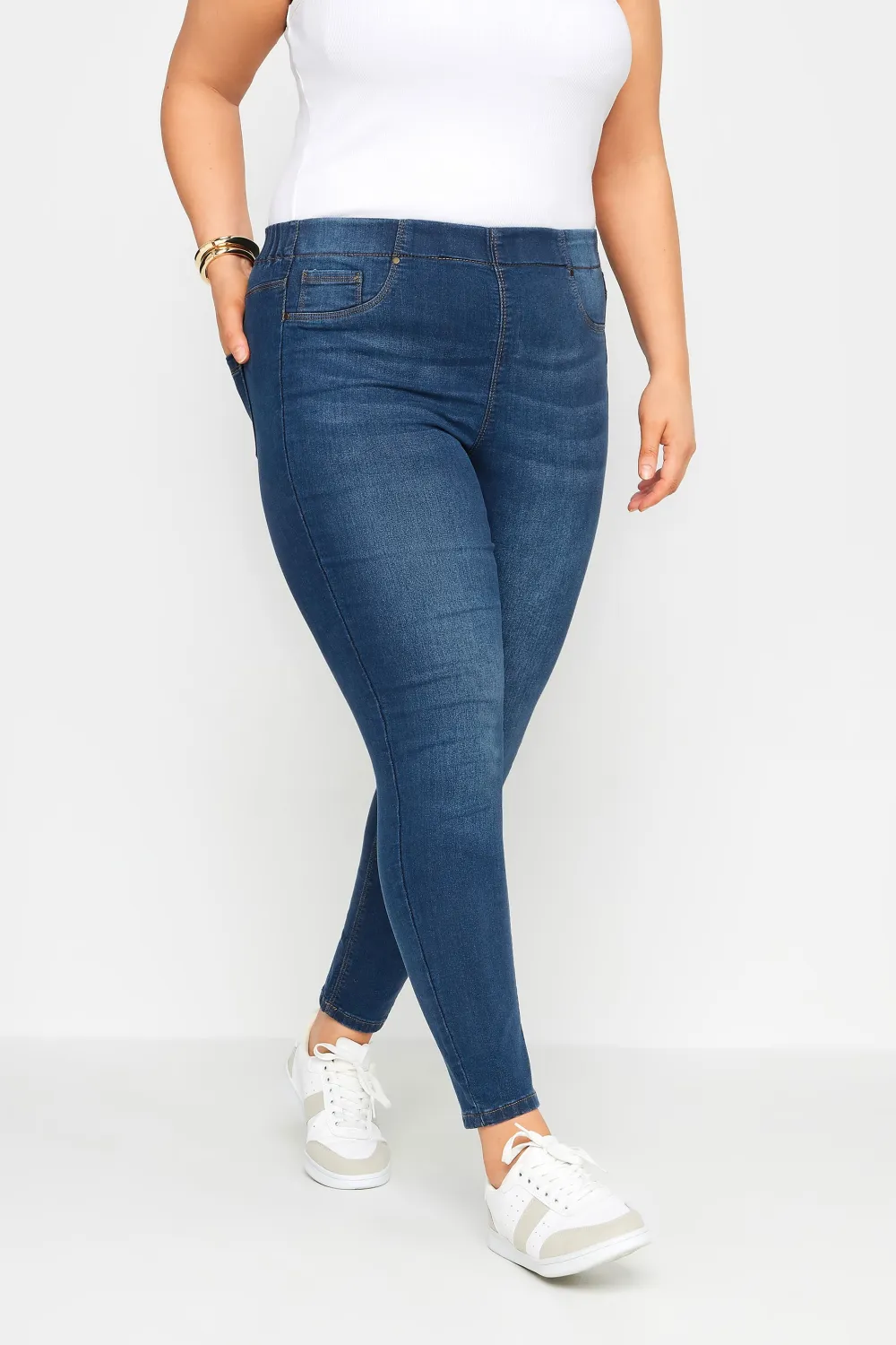 YOURS FOR GOOD Curve Black Pull On Stretch JENNY Jeggings