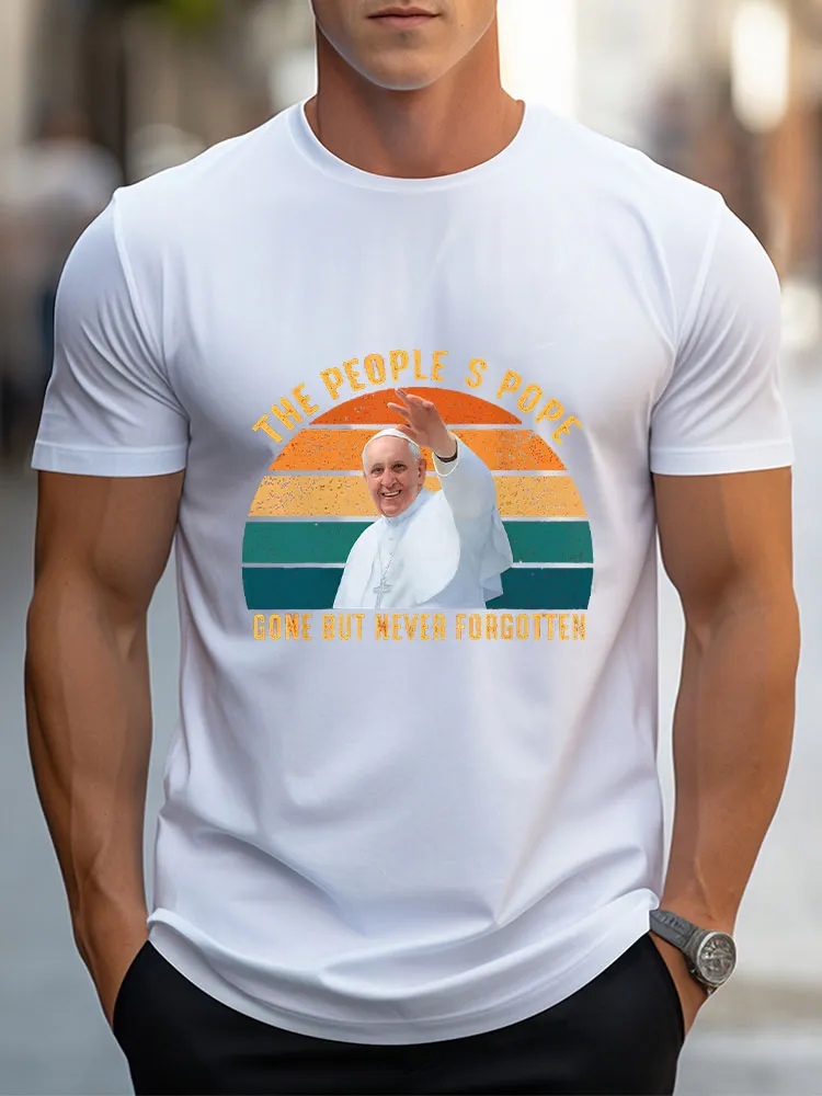 Men's The People Gone But Never Forgotten Print Short Sleeve Round Neck Cotton T-Shirt