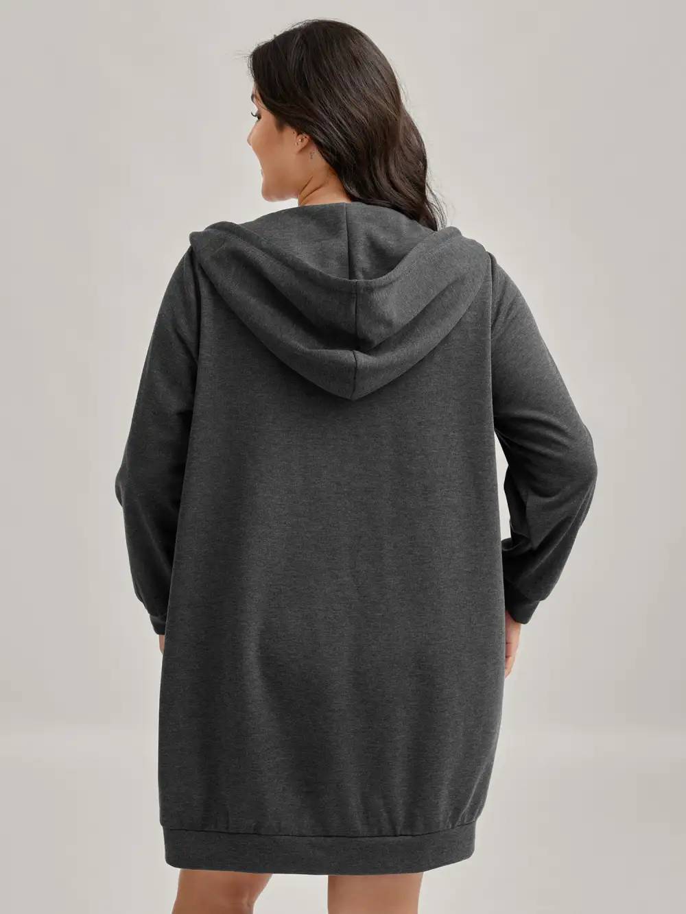Sweatshirt Longline Solid Jacket