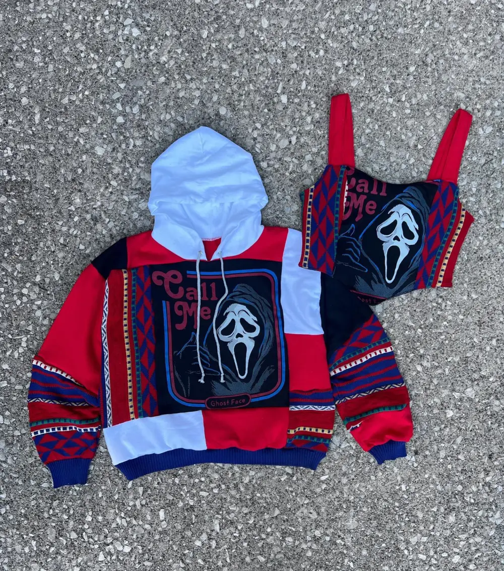2 piece set hoodie sweater and tank how perfect and cozy piece for your Halloween day