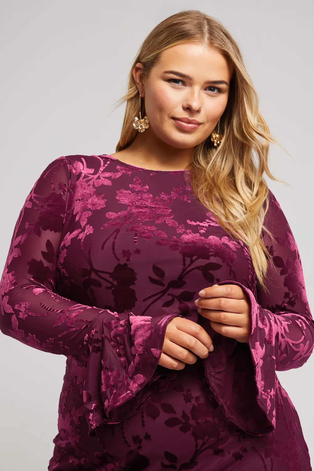 YOURS LONDON Curve Black Velour Leopard Shift Dress