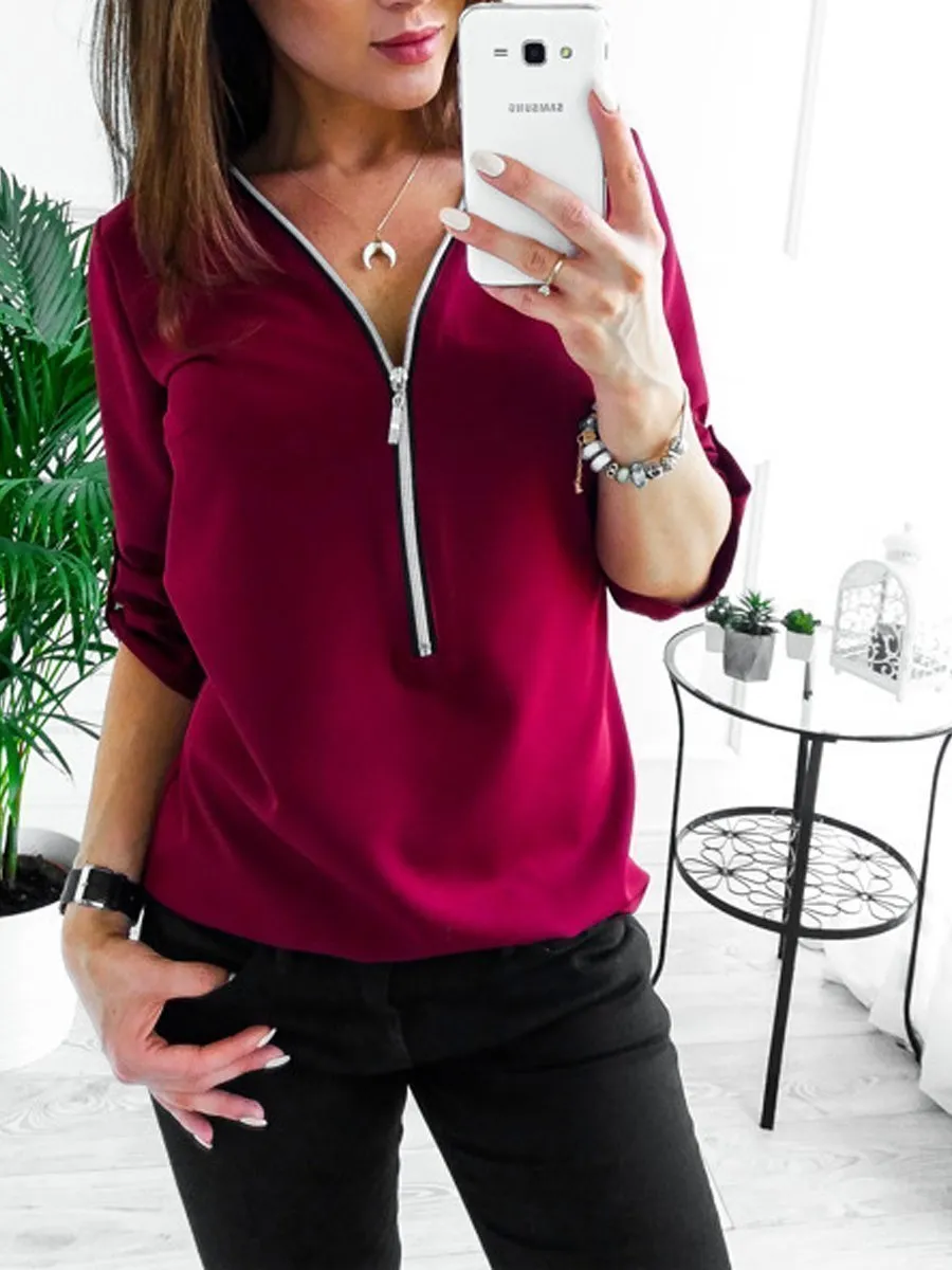 Plain Zips Tops