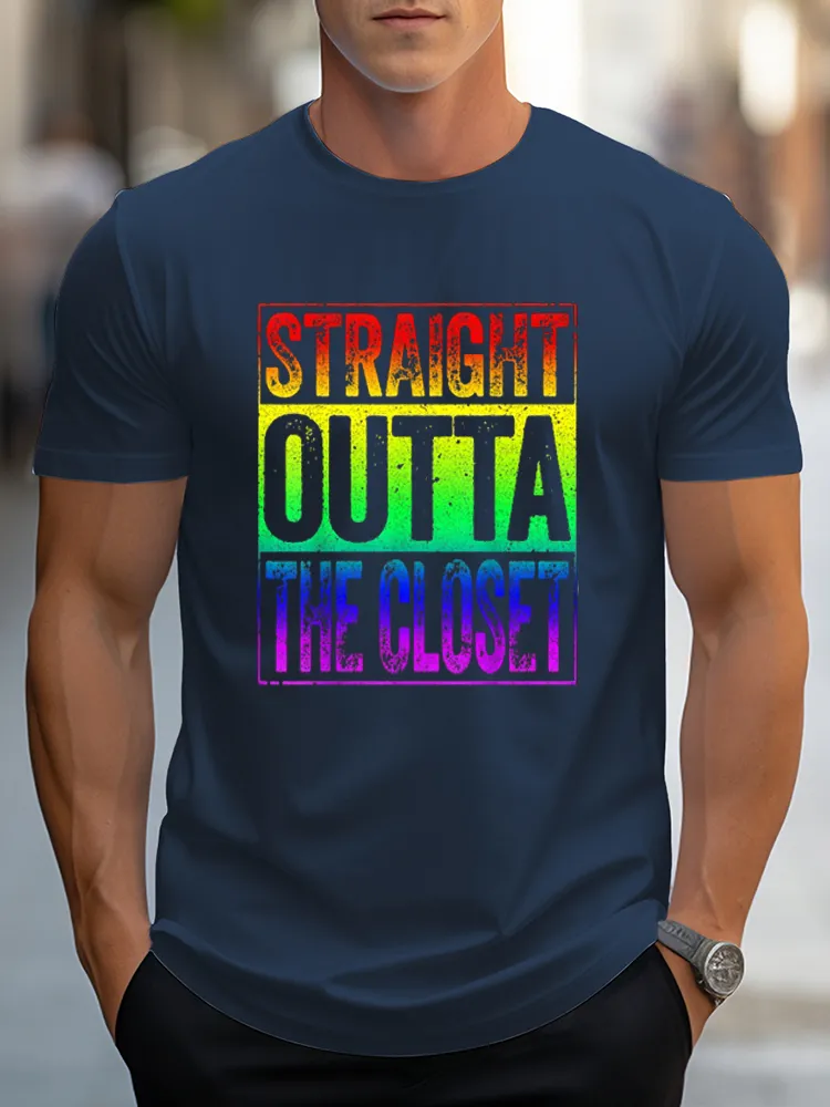 Men'S T-Shirt Straight Outta The Closet T Shirt LGBT Pride Gift Shirt T Shirt