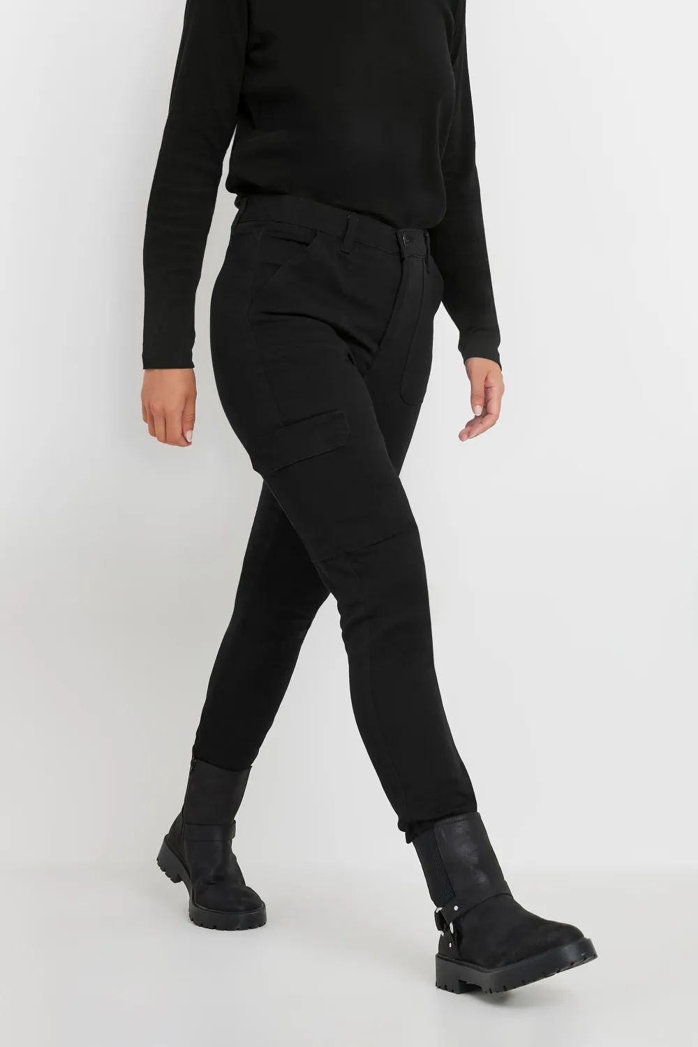 LTS Tall Black Cargo Skinny Jeans