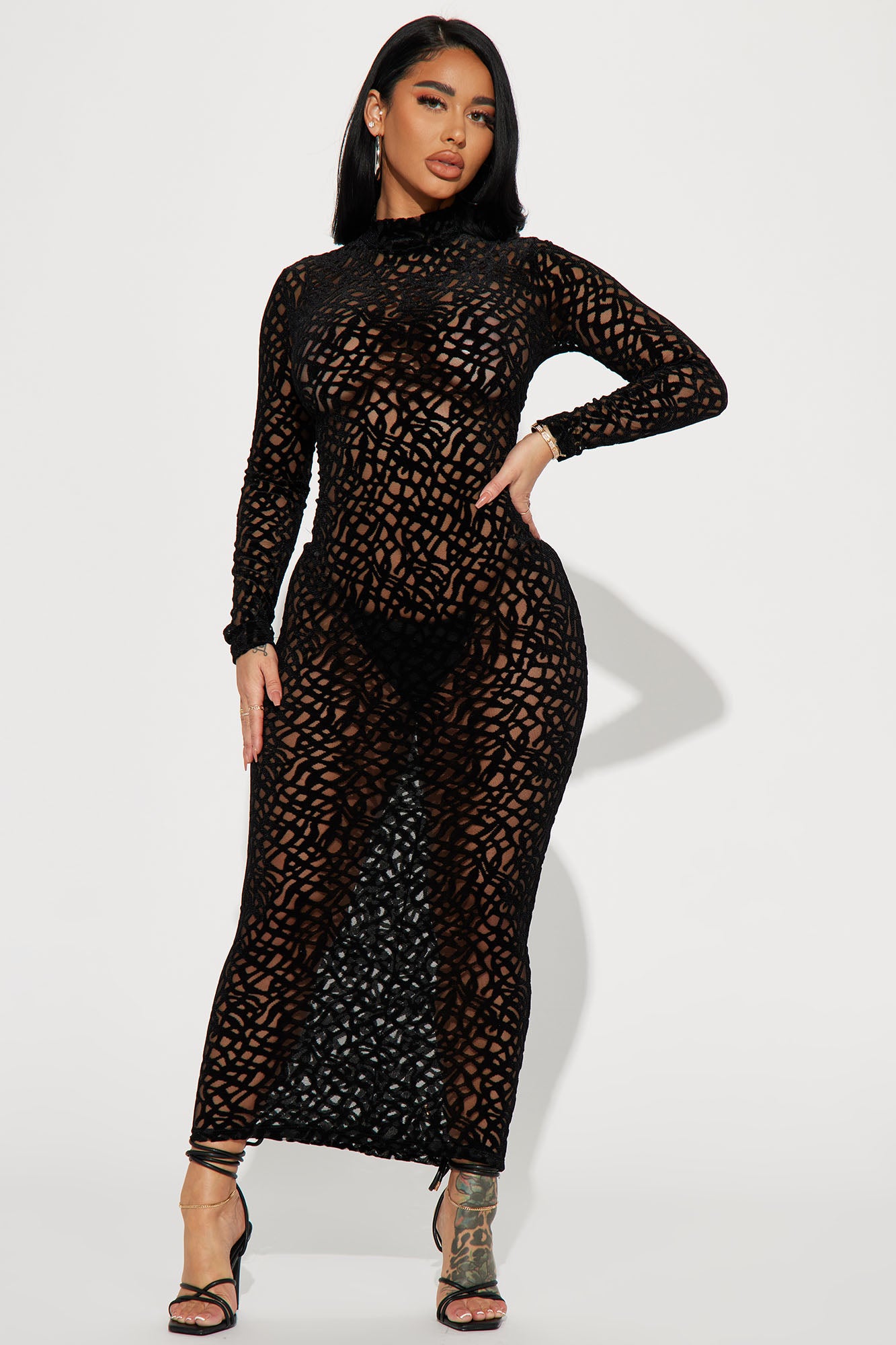 Danielle Velvet Maxi Dress - Black