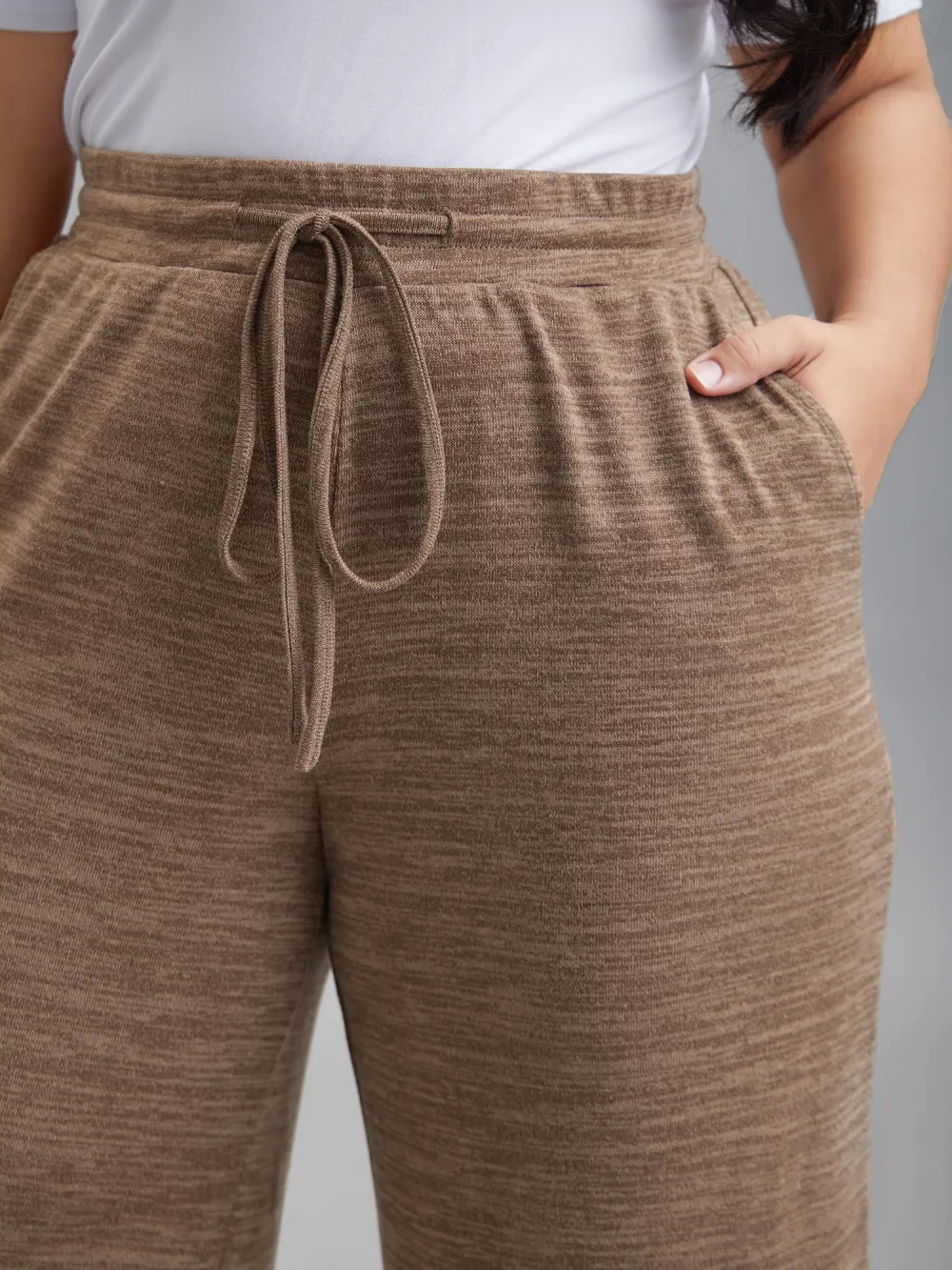 Heather Drawstring Loose Lounge Bottoms