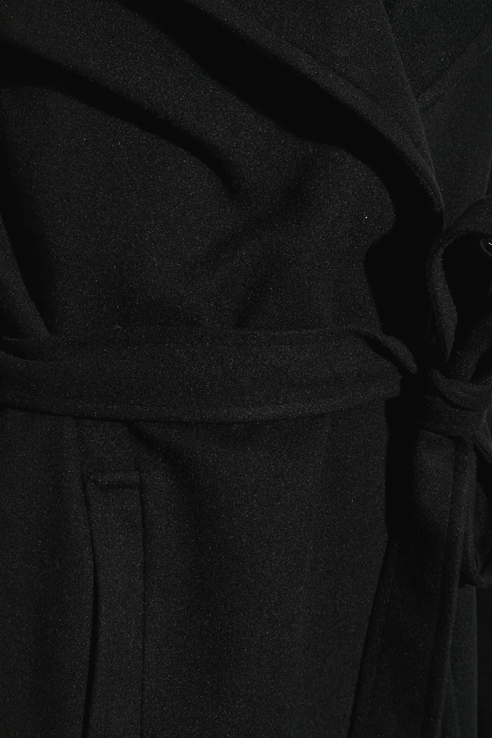 LTS Tall Black Belted Coat