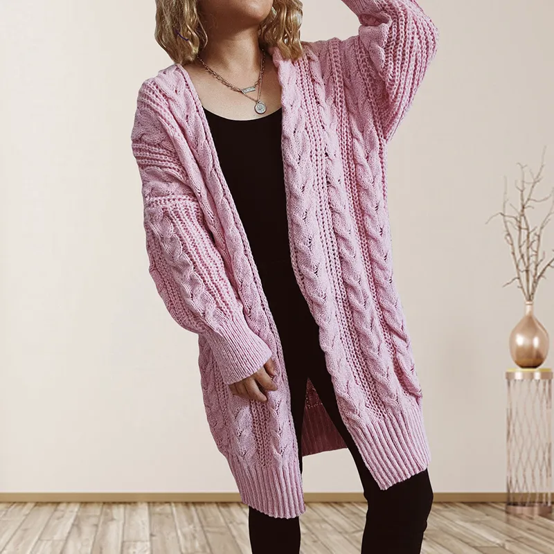 Long Sleeve Solid Color Sweater Cardigan