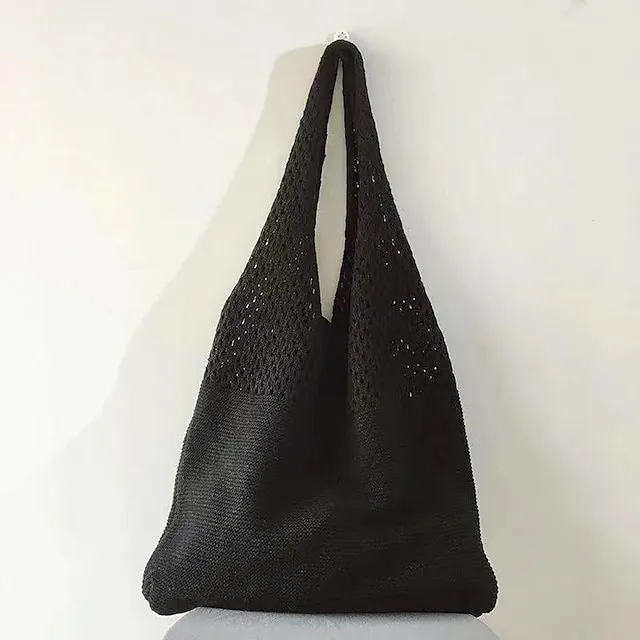 Women's Girls' Tote Shoulder Bag Polyester Shopping Daily Holiday Solid Color
