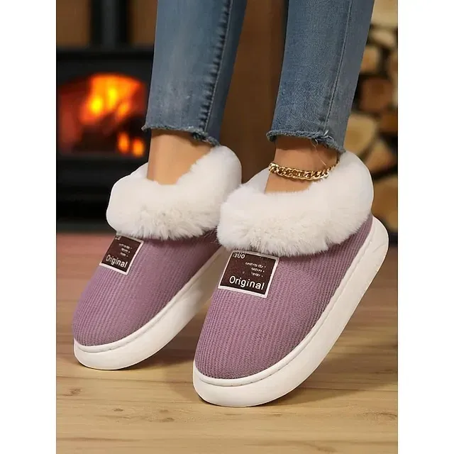 Women's Winter Indoor Slippers with Faux Fur Lining – Warm Anti-Slip Home Shoes for Cozy Indoor Wear