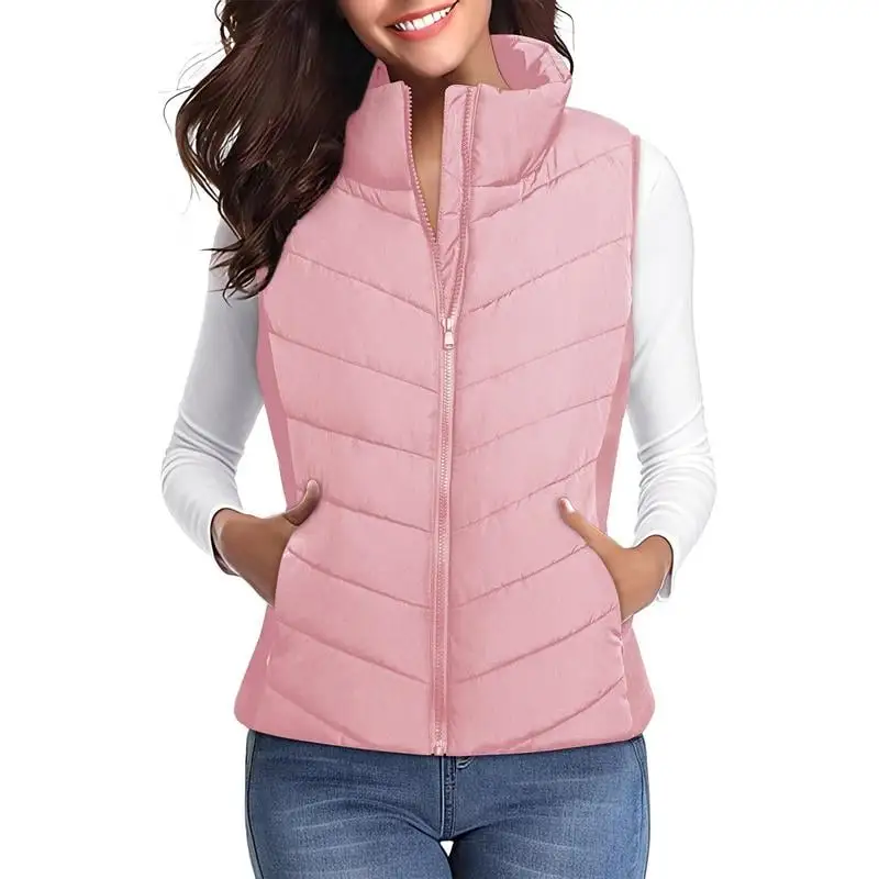 ✨️Cozy Without Bulk: Puffer Vest Women Sleeveless Zip Up Outerwear