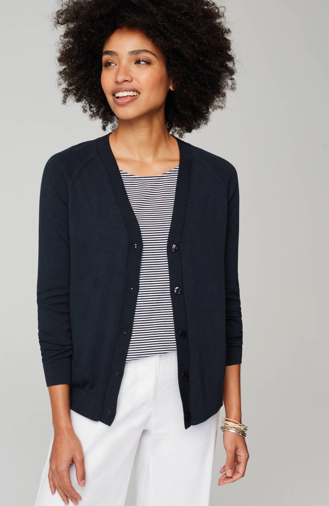 organically grown cotton v-neck cardi