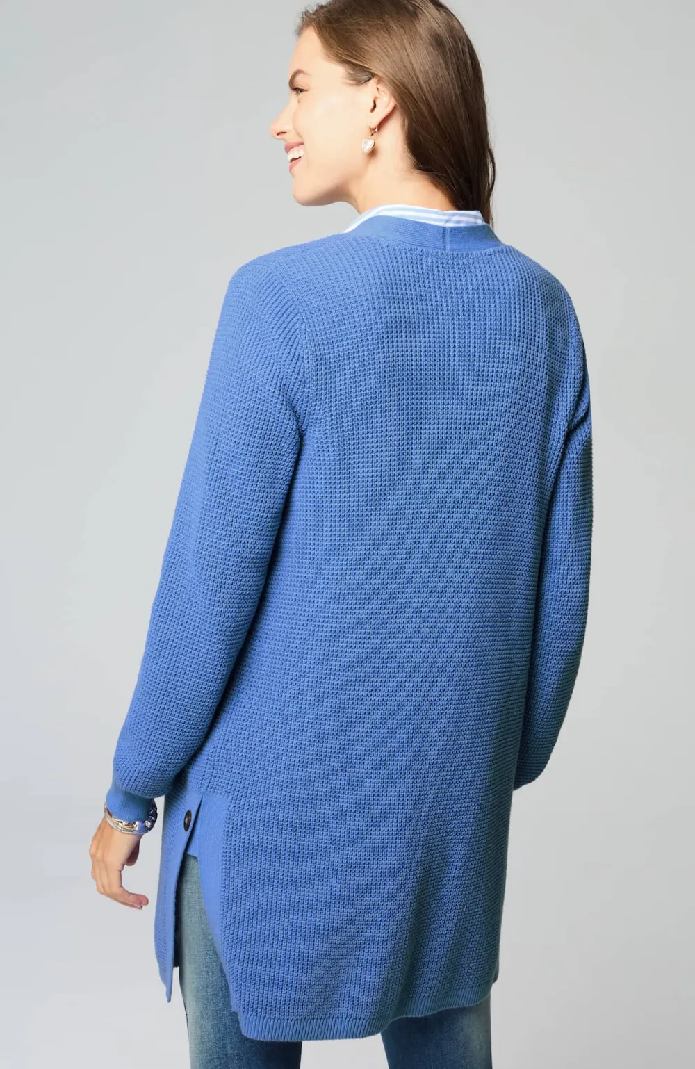 Textured Open-Front Cardi