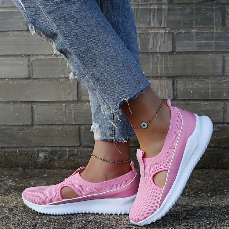 Women Slip on Mesh Knit Flat Loafers Breathable Walking Shoes