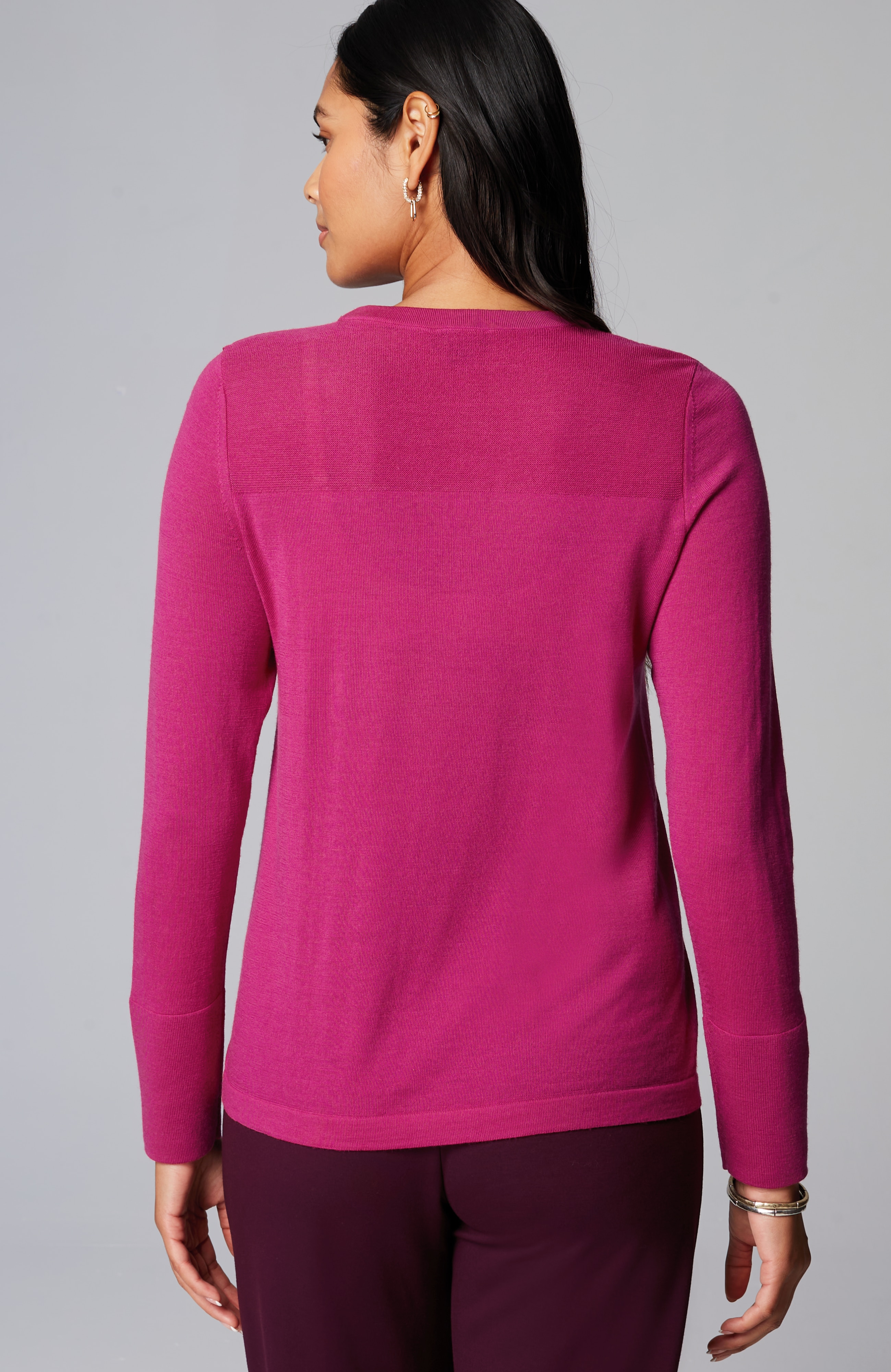 Wearever Textured-Yoke Merino Sweater