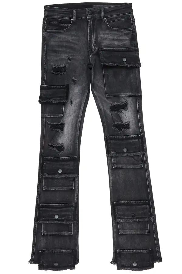 Glenn Grey Stacked Flare Jean