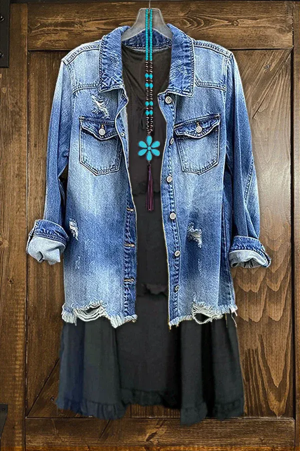 Solid Hollow Out Ruffled V-Neck Dress