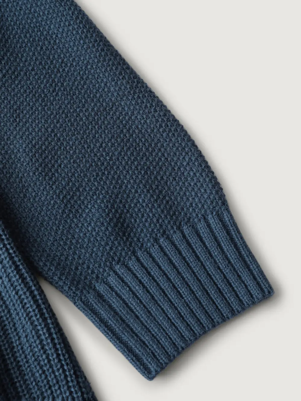 Textured Stretchy Waist Button Sweater Knee-Length Dress