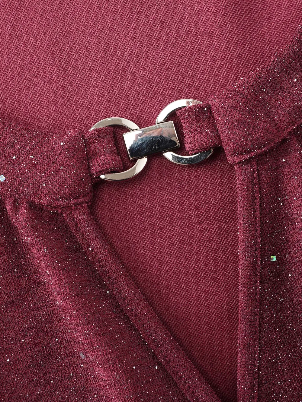 Shimmery Silk Wrap Cut-Out Shoulder Blouse