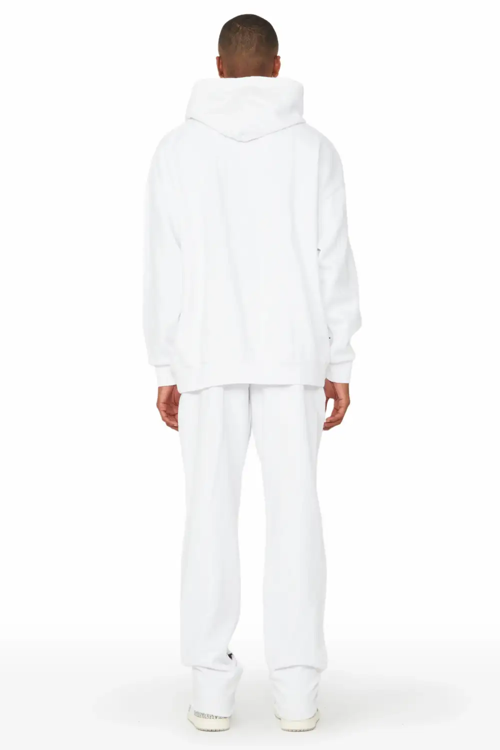 Raffer White Hoodie/Stacked Flare Track Set