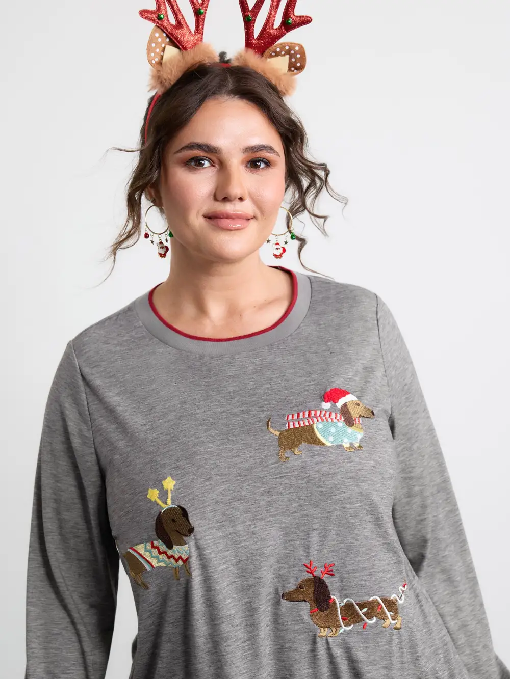 Supersoft Puppy Embroidery Contrast T-Shirt