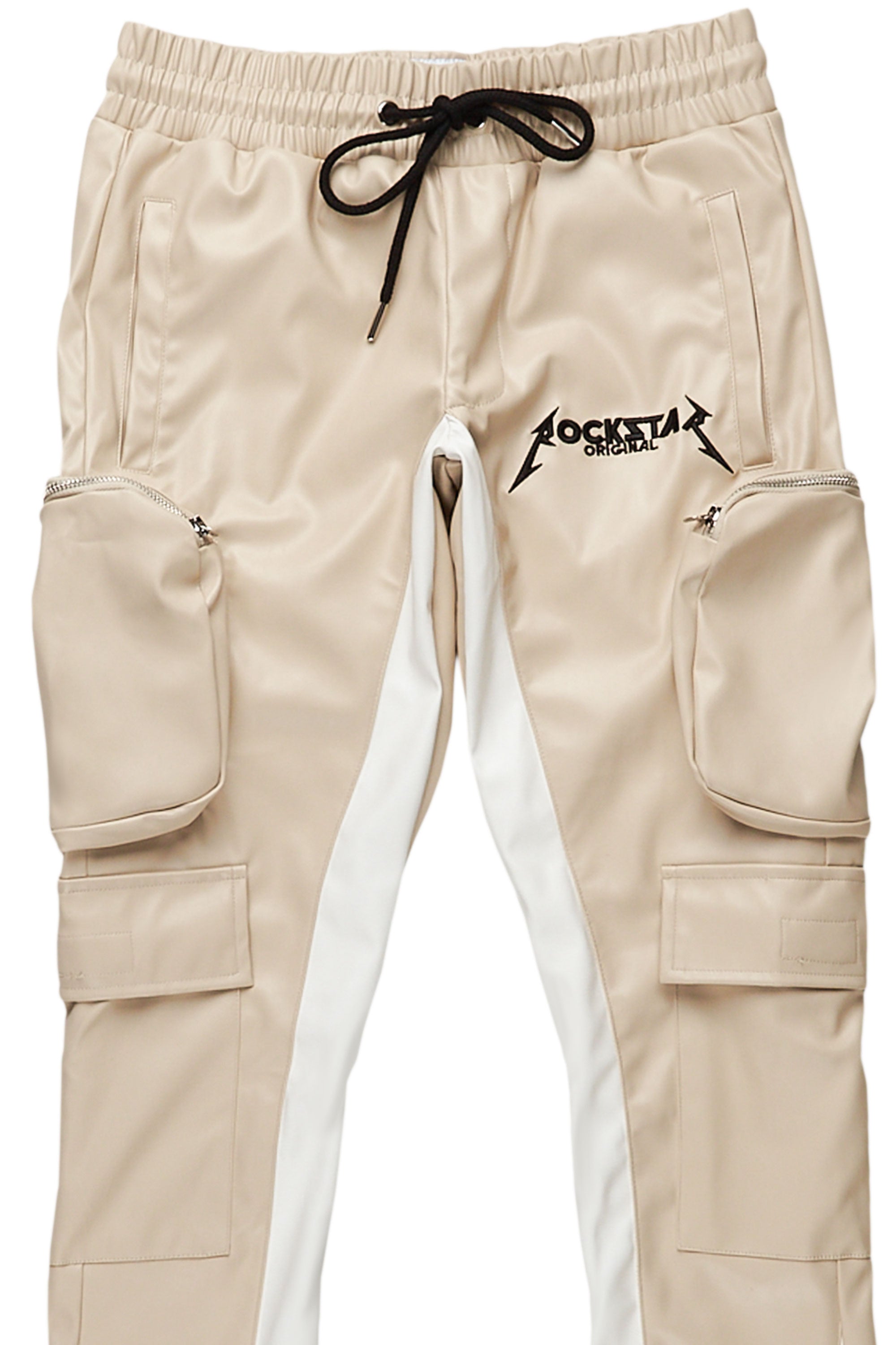 Lawson Beige/White Stacked Flare Pants
