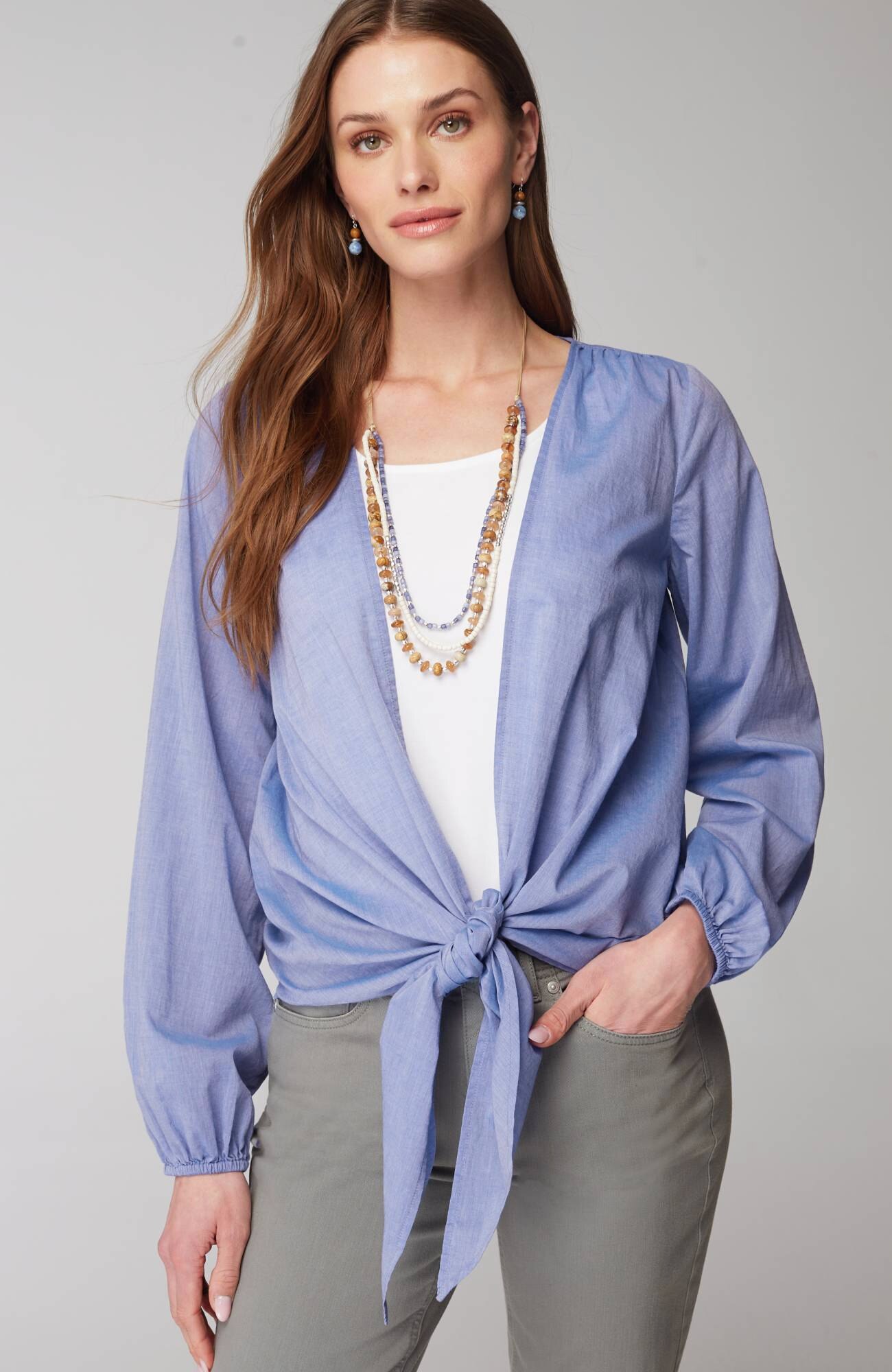 Voile Tie-Front Topper